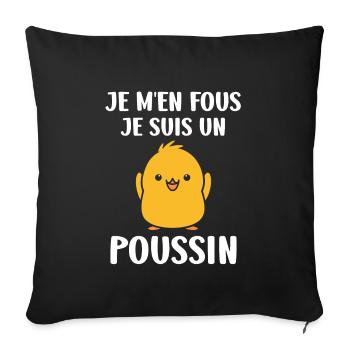 Humour bébé poussin - Housse de coussin décorative 45 x 45 cm - noir - Devant