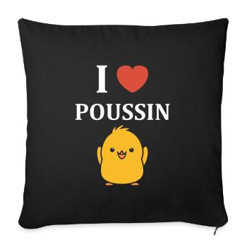 Humour bébé poussin - Housse de coussin décorative 45 x 45 cm - noir - Devant
