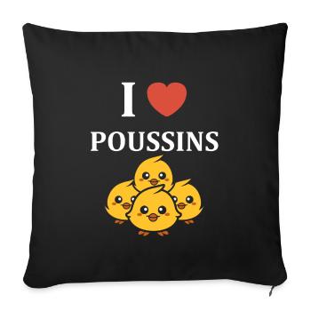 Humour bébé poussin - Housse de coussin décorative 45 x 45 cm - noir - Devant