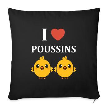 Humour bébé poussin - Housse de coussin décorative 45 x 45 cm - noir - Devant