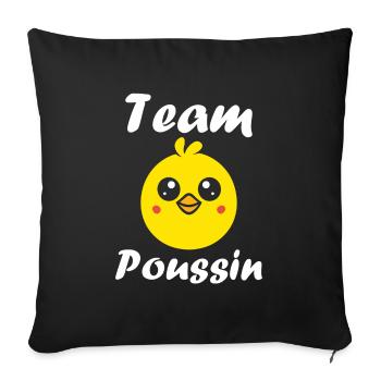 Humour petit poussin - Housse de coussin décorative 45 x 45 cm - noir - Devant