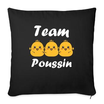 Humour petit poussin - Housse de coussin décorative 45 x 45 cm - noir - Devant