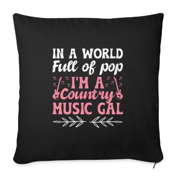 County Music Vintage Music Lover Western Country C - Sofakissenbezug 45 x 45 cm - Schwarz - Vorne