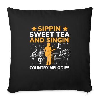 Comté Musique Vintage Amateur de musique Western Country C - Housse de coussin décorative 45 x 45 cm - noir - Devant
