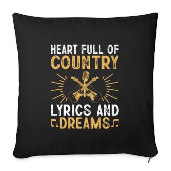 County Music Vintage Music Lover Western Country C - Sofakissenbezug 45 x 45 cm - Schwarz - Vorne