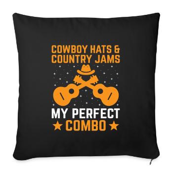 Comté Musique Vintage Amateur de musique Western Country C - Housse de coussin décorative 45 x 45 cm - noir - Devant