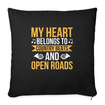 Comté Musique Vintage Amateur de musique Western Country C - Housse de coussin décorative 45 x 45 cm - noir - Devant
