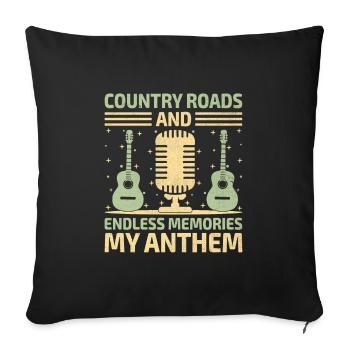 County Music Vintage Music Lover Western Country C - Sofakissenbezug 45 x 45 cm - Schwarz - Vorne