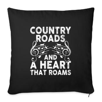 Comté Musique Vintage Amateur de musique Western Country C - Housse de coussin décorative 45 x 45 cm - noir - Devant