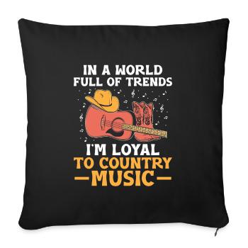 Comté Musique Vintage Amateur de musique Western Country C - Housse de coussin décorative 45 x 45 cm - noir - Devant