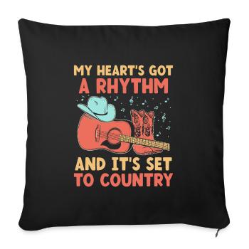 Comté Musique Vintage Amateur de musique Western Country C - Housse de coussin décorative 45 x 45 cm - noir - Devant