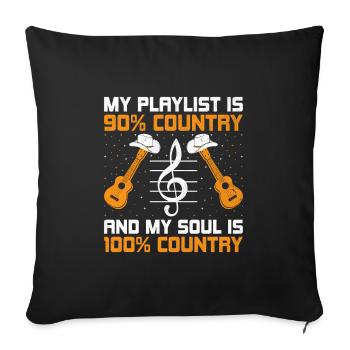 County Music Vintage Music Lover Western Country C - Sofakissenbezug 45 x 45 cm - Schwarz - Vorne