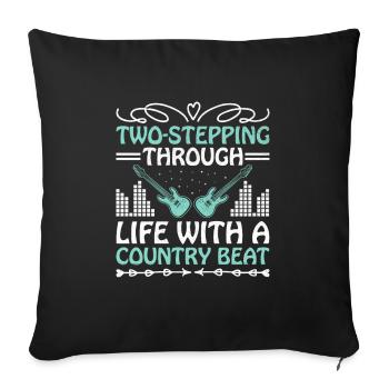 County Music Vintage Music Lover Western Country C - Sofakissenbezug 45 x 45 cm - Schwarz - Vorne