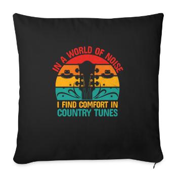 Comté Musique Vintage Amateur de musique Western Country C - Housse de coussin décorative 45 x 45 cm - noir - Devant