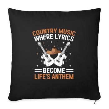 County Music Vintage Music Lover Western Country C - Sofakissenbezug 45 x 45 cm - Schwarz - Vorne