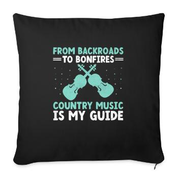 Comté Musique Vintage Amateur de musique Western Country C - Housse de coussin décorative 45 x 45 cm - noir - Devant