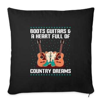 Comté Musique Vintage Amateur de musique Western Country C - Housse de coussin décorative 45 x 45 cm - noir - Devant