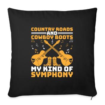 County Music Vintage Music Lover Western Country C - Sofakissenbezug 45 x 45 cm - Schwarz - Vorne
