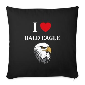 Citation humour Oiseau aigle - Housse de coussin décorative 45 x 45 cm - noir - Devant