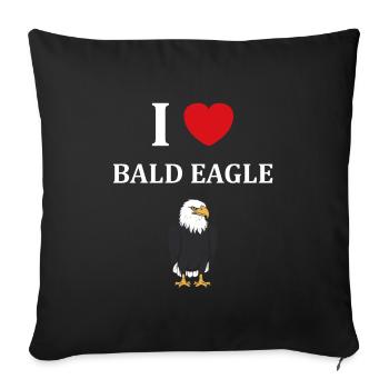 Citation humour Oiseau aigle - Housse de coussin décorative 45 x 45 cm - noir - Devant