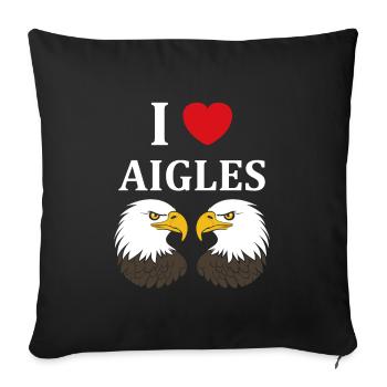 Citation humour Oiseau aigle - Housse de coussin décorative 45 x 45 cm - noir - Devant