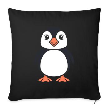 macareux - Housse de coussin décorative 45 x 45 cm - noir - Devant