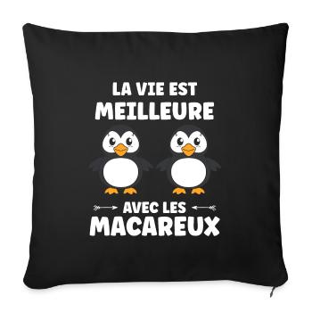 macareux - Housse de coussin décorative 45 x 45 cm - noir - Devant