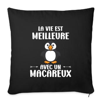 macareux - Housse de coussin décorative 45 x 45 cm - noir - Devant