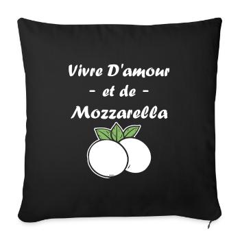 Humour mozzarella - Housse de coussin décorative 45 x 45 cm - noir - Devant