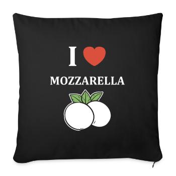 Humour mozzarella - Housse de coussin décorative 45 x 45 cm - noir - Devant