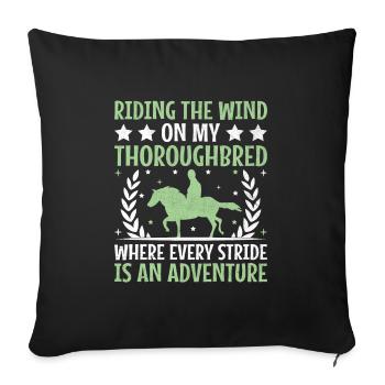 Thoroughbred Horse Racing Riding Equestian Horses - Sofa pillowcase 17,3'' x 17,3'' (45 x 45 cm) - black - Front