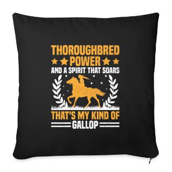 Courses de chevaux pur-sang Équitation Chevaux équestres - Housse de coussin décorative 45 x 45 cm - noir - Devant