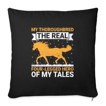 Thoroughbred Horse Racing Riding Equestian Horses - Sofa pillowcase 17,3'' x 17,3'' (45 x 45 cm) - black - Front