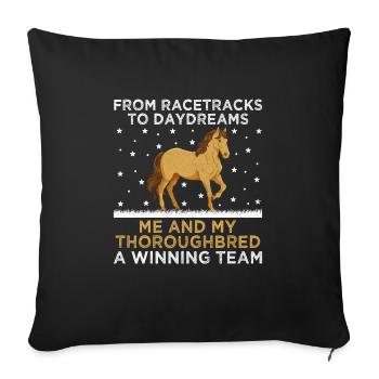 Thoroughbred Horse Racing Riding Equestian Horses - Sofa pillowcase 17,3'' x 17,3'' (45 x 45 cm) - black - Front