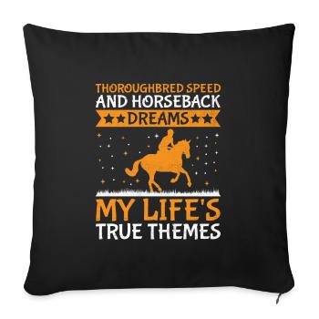 Thoroughbred Horse Racing Riding Equestian Horses - Sofa pillowcase 17,3'' x 17,3'' (45 x 45 cm) - black - Front