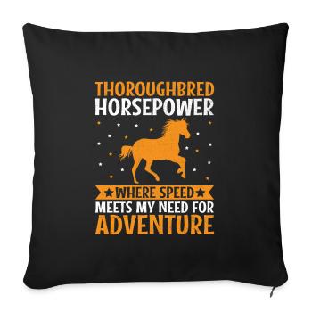 Thoroughbred Horse Racing Riding Equestian Horses - Sofa pillowcase 17,3'' x 17,3'' (45 x 45 cm) - black - Front