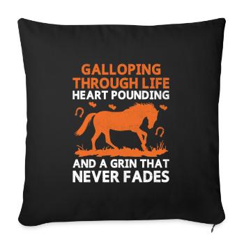 Courses de chevaux pur-sang Équitation Chevaux équestres - Housse de coussin décorative 45 x 45 cm - noir - Devant