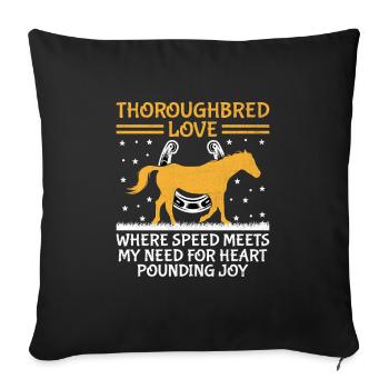 Thoroughbred Horse Racing Riding Equestian Horses - Sofa pillowcase 17,3'' x 17,3'' (45 x 45 cm) - black - Front