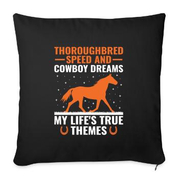 Thoroughbred Horse Racing Riding Equestian Horses - Sofa pillowcase 17,3'' x 17,3'' (45 x 45 cm) - black - Front