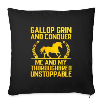 Thoroughbred Horse Racing Riding Equestian Horses - Sofa pillowcase 17,3'' x 17,3'' (45 x 45 cm) - black - Front