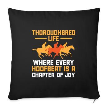 Thoroughbred Horse Racing Riding Equestian Horses - Sofa pillowcase 17,3'' x 17,3'' (45 x 45 cm) - black - Front