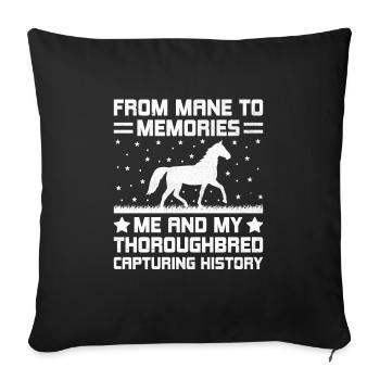 Thoroughbred Horse Racing Riding Equestian Horses - Sofa pillowcase 17,3'' x 17,3'' (45 x 45 cm) - black - Front