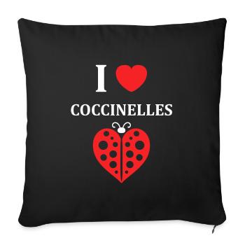 Citation Humour Petite coccinelle - Housse de coussin décorative 45 x 45 cm - noir - Devant