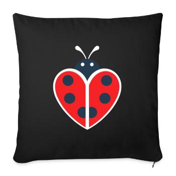 Citation Humour Petite coccinelle - Housse de coussin décorative 45 x 45 cm - noir - Devant