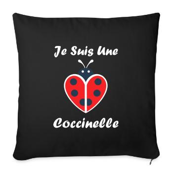 Citation Humour Petite coccinelle - Housse de coussin décorative 45 x 45 cm - noir - Devant