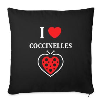 Citation Humour Petite coccinelle - Housse de coussin décorative 45 x 45 cm - noir - Devant