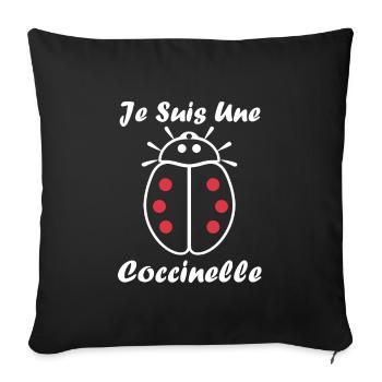 Citation Humour Petite coccinelle - Housse de coussin décorative 45 x 45 cm - noir - Devant