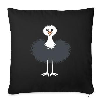 ostrich - Sofa pillowcase 17,3'' x 17,3'' (45 x 45 cm) - black - Front