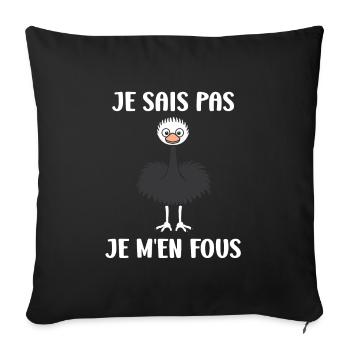 Ostrich Quote - Sofa pillowcase 17,3'' x 17,3'' (45 x 45 cm) - black - Front