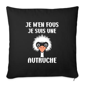 Ostrich Quote - Sofa pillowcase 17,3'' x 17,3'' (45 x 45 cm) - black - Front